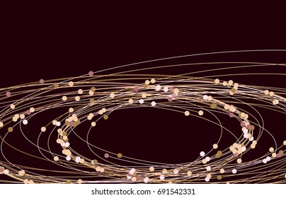 Technology background. Abstract digital illustration. Connection concept. Electronic round design. Modern abstraction lines and points.