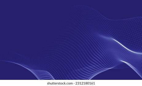 Technology background. Abstract digital particle wave. Futuristic dotted wave. Network connection structure. 3D rendering.