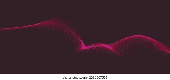 Technology background. Abstract digital particle wave. Futuristic dotted wave. Network connection structure. 3D rendering. Technology background vector.