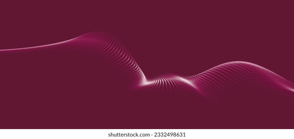 Technology background. Abstract digital particle wave. Futuristic dotted wave. Network connection structure. 3D rendering. Technology background vector.