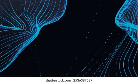 Technology background. Abstract digital particle wave. Futuristic dotted wave. Network connection structure. Vector illustration.