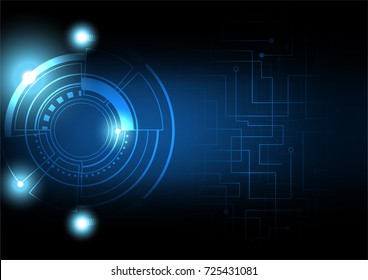 Technology background, abstract futuristic circle and circuit bo