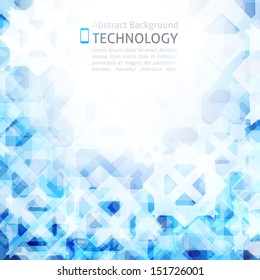 technology background with abstract shapes and phone icon