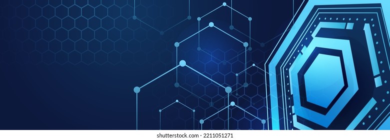 Technology background with abstract shiny geometric decoration element. Modern hi-tech background for presentation design, social media cover, game background