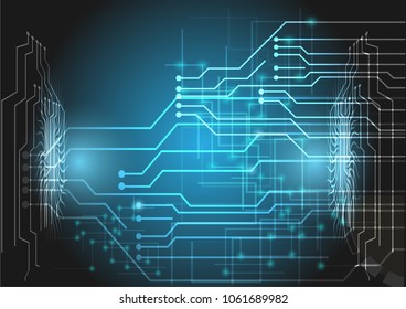 Technology background abstract vector illustrations design blue lighting circuit futuristic style. digital electronics technology concept