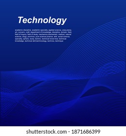 Technology background with abstract wave blue lines.Design Illustration EPS10