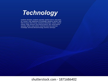 Technology background with abstract wave blue lines.Design Illustration EPS10