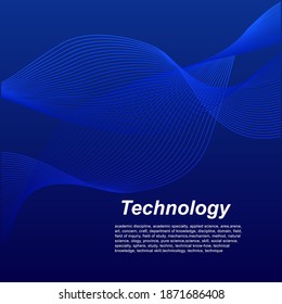 Technology background with abstract wave blue lines.Design Illustration EPS10