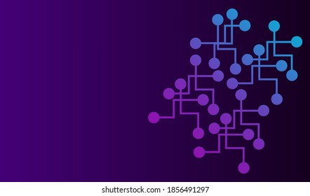 Technology background and artificial intelligence networking. Vector background for banners, websites and advertisements. vetor