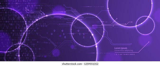 Technology background. Big data concept. Binary computer code.  Vector illustration.