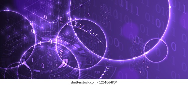 Technology background. Big data concept. Binary computer code.  Vector illustration.