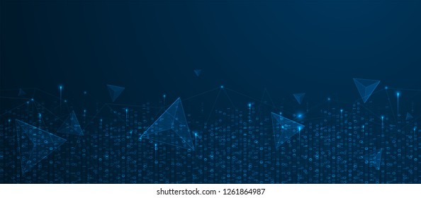 Technology background. Big data concept. Binary computer code.  Vector illustration.