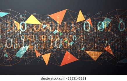 Technology background. Big data concept. Binary computer code.  Vector illustration.