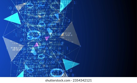 Technology background. Big data concept. Binary computer code.  Vector illustration.