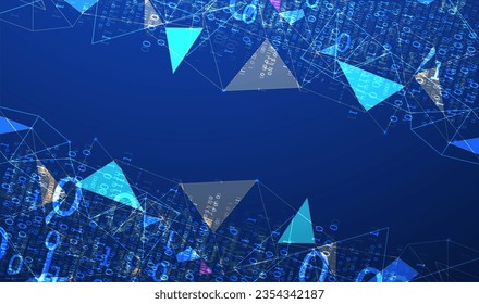 Technology background. Big data concept. Binary computer code.  Vector illustration.