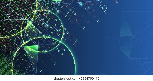 Technology background. Big data concept. Binary computer code.  Vector illustration.