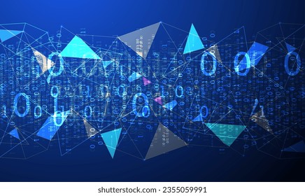 Technology background. Big data concept. Binary computer code.  Vector illustration.