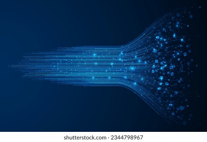 Technology background. Big data visualization concept. Information artificial neural network