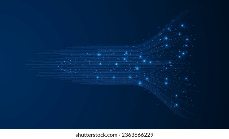 Technology background. Big data visualization concept. Information artificial neural network