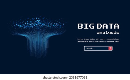 Technology background. Big data visualization concept. Information artificial neural network