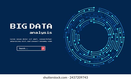 Technology background. Big data visualization concept. Abstract technology circuit board circle