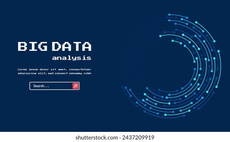 Technology background. Big data visualization concept. Abstract technology circuit board circle