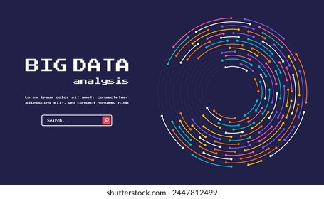 Technology background. Big data visualization concept. Abstract technology circuit board circle