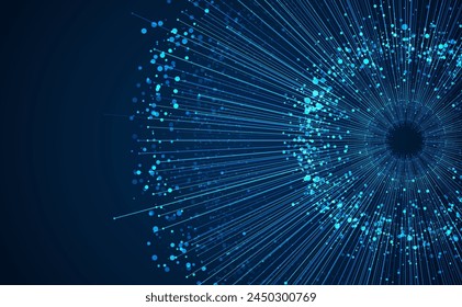 Fondo de Tecnología. Concepto de visualización de Big Data. Red neuronal artificial de información