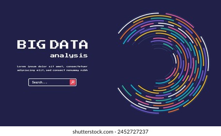 Technology background. Big data visualization concept. Abstract technology circuit board circle