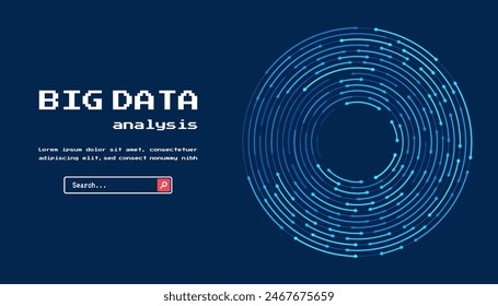 Technology background. Big data visualization concept. Abstract technology circuit board circle