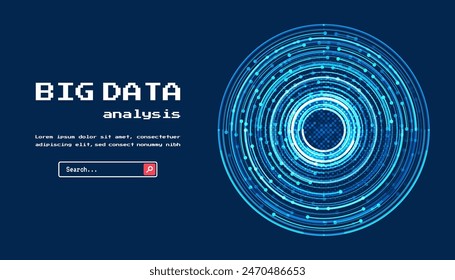 Technology background. Big data visualization concept. Abstract technology circuit board circle