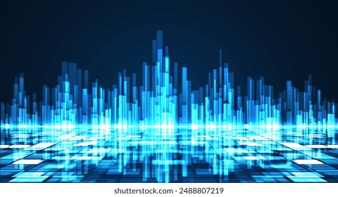 Technology background. Big data visualization concept. Information artificial neural network
