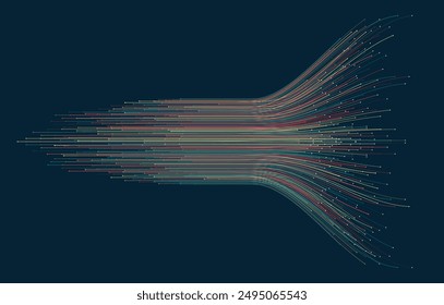 Technology background. Big data visualization concept. Information artificial neural network