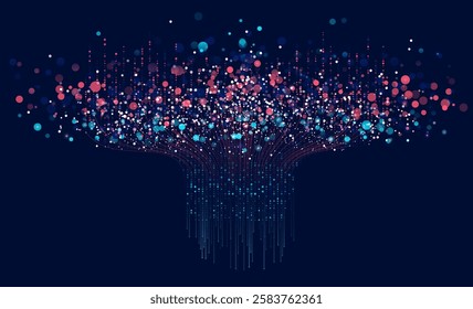 Technology background. Big data visualization concept. Information artificial neural network