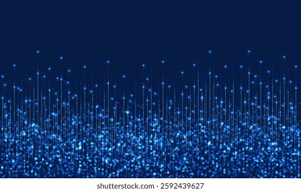 Technology background. Big data visualization. Tech abstract data lines with dots.