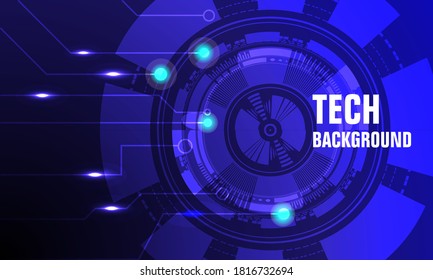 Technology Background with big gear illustration graphic vector and light line