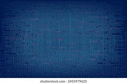 Technology background with binary code. Computer programming. Vector template.