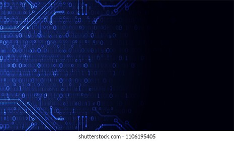  Technology background. Binary computer code.  Vector illustration.