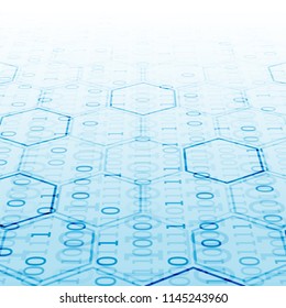 Technology background. Binary computer code.  Vector illustration.