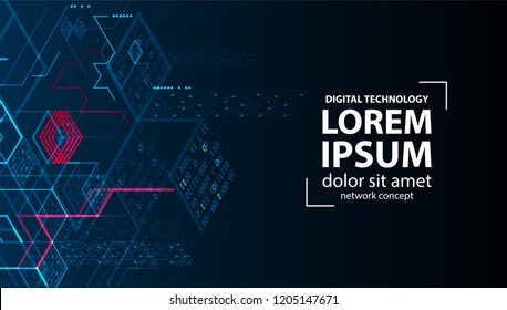 Technology background. Binary computer code.  Vector illustration.