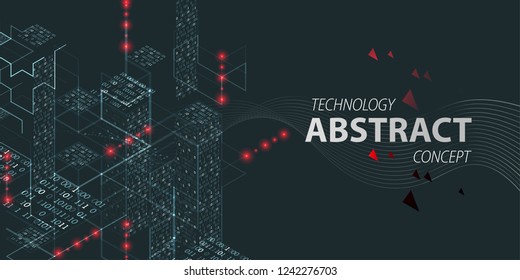 Technology background. Binary computer code.  Vector illustration.