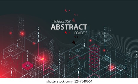 Technology background. Binary computer code.  Vector illustration.