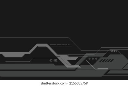 Fondo tecnológico, forma geométrica de lujo abstracta y gris negro. Papel de pantalla premium para plantilla, fondo, folleto, afiche, sitio web o banner. 