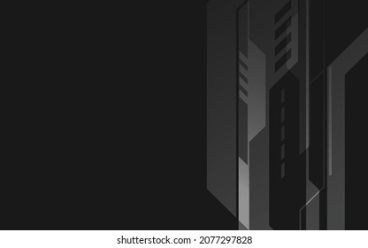Technologie Hintergrund, schwarz-moderne abstrakte luxuriöse geometrische Form. Premium-Bildschirmhintergründe für Vorlage, Hintergrund, Broschüre, Poster, Website oder Banner. 