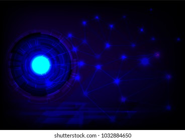 technology background blue abstract  circle vector 