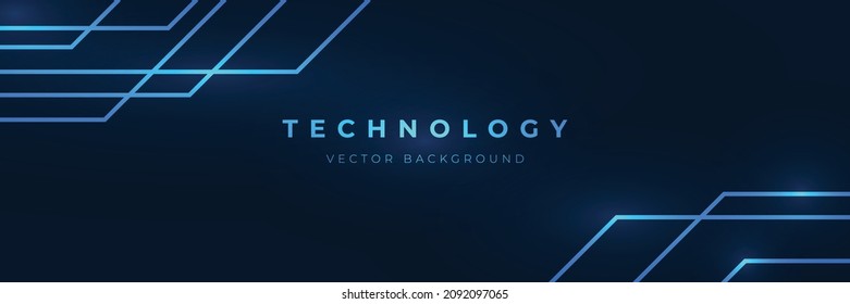 Technology background with blue color circuit board lines vector design