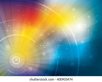 Technology background blue futuristic abstract  in digital vector with hexagon.
