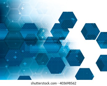 Technology background blue futuristic abstract  in digital vector with hexagon.