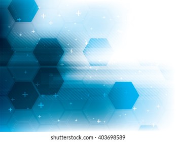 Technology background blue futuristic abstract  in digital vector with hexagon.