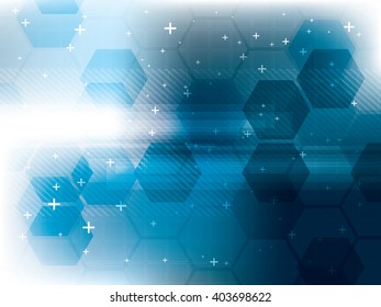 Technology background blue futuristic abstract  in digital vector with hexagon.